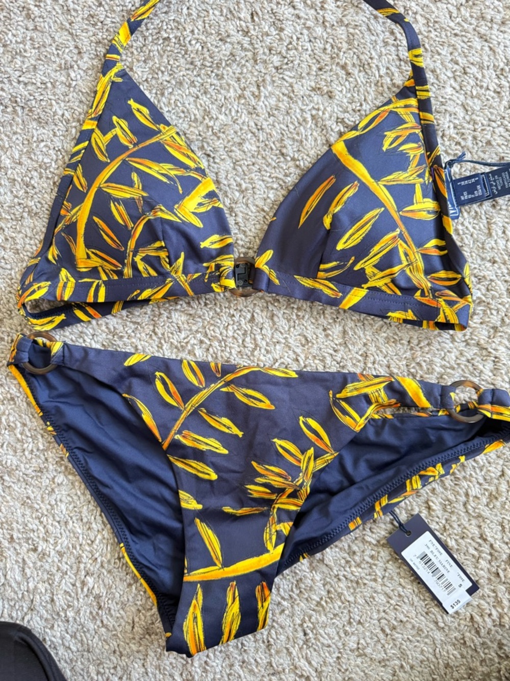 Vilbrequin NEW Bleu Marine Navy Floral Two Piece Bikini - Picture 7 of 9